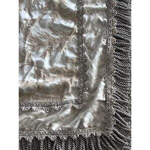 Custom Made Tablecloth Square Heavy Luxury Damask Jacquard Champagne Cord Fringe